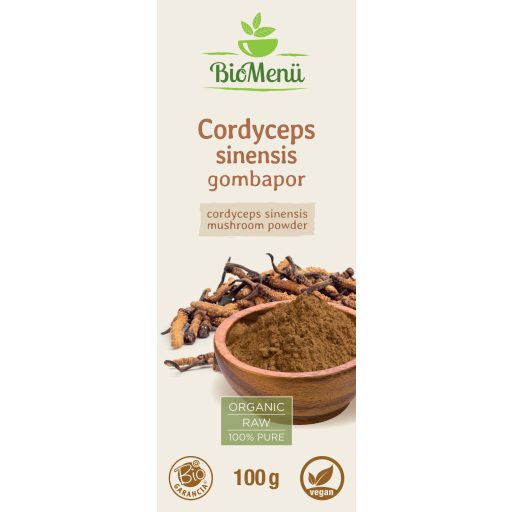 BioMenü Bio Cordyceps sinensis ciupercă pudră 100 g etichetă