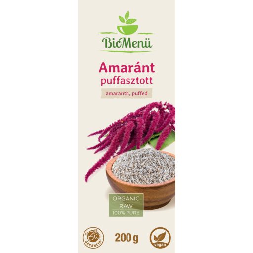 BioMenü Bio Amarant umflat 200 g etichetă