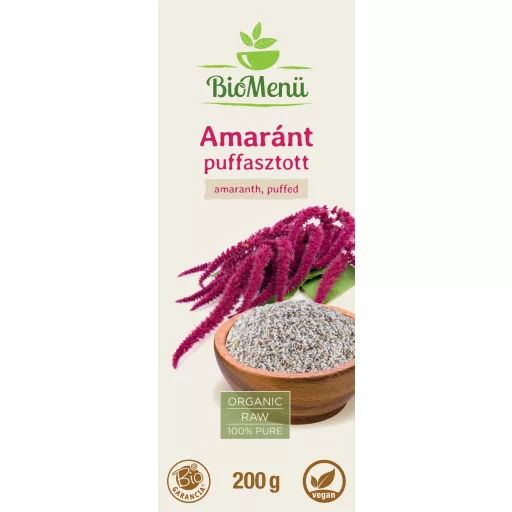 BioMenü Bio Amarant umflat 200 g etichetă