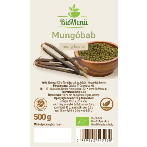 BioMenü Bio Fasole Mung 500 g etichetă
