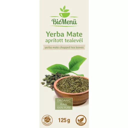 BioMenü Bio Yerba Mate frunze de ceai 125 g etichetă