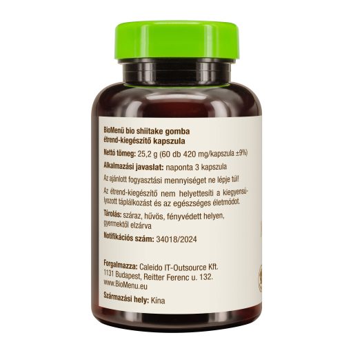 BioMenü Bio Shiitake ciupercă capsulă 60 buc