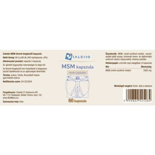 Caleido MSM capsulă 60 buc etichetă