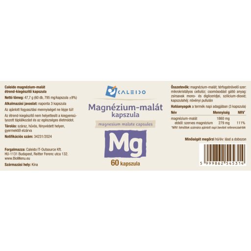 Caleido Malat de Magneziu capsulă 60 buc etichetă