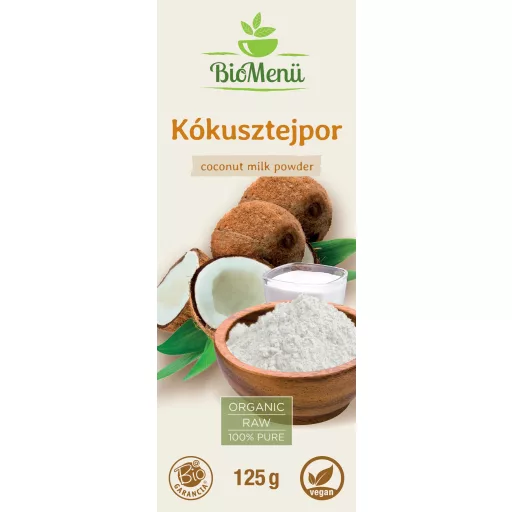 BioMenü Bio Lapte praf de Cocos 125 g etichetă