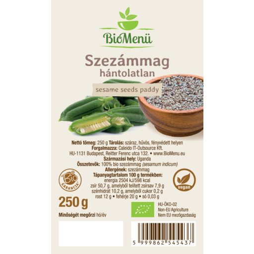 BioMenü Bio Seminte de Susan decojite 250 g etichetă