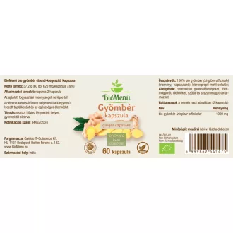 BioMenü bio Ghimbir capsulă 60 buc imagine produs