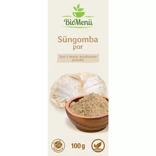 BioMenü Bio CIUPERCĂ COAMA LEULUI pulbere 100 g etichetă