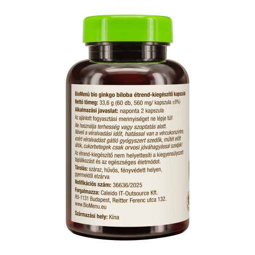 BioMenü Bio Ginkgo Biloba capsulă 60 buc